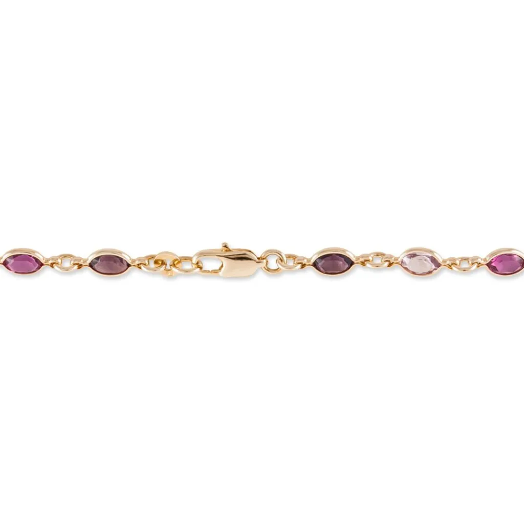 Histoire d'Or Bracelet Plaqué Or Jaune Alais Oxyde De Zirconium plaqué or jaune oxyde rose Sale