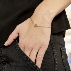 Histoire d'Or Bracelet Plaqué Or Jaune Alais Oxyde De Zirconium plaqué or jaune oxyde rose Sale