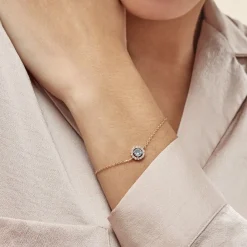 Histoire d'Or Bracelet Plaqué Or Radbod Pierre Artificielle Oxydes De Zirconium New