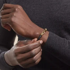 Histoire d'Or Bracelet Plaqué Or Rodolf Cuir Discount