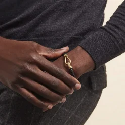 Histoire d'Or Bracelet Plaqué Or Steve Cuir Online