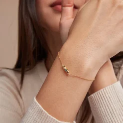 Histoire d'Or Bracelet Printemps Précieux Or Jaune Topaze Améthyste Sale