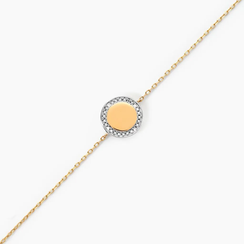 Histoire d'Or Bracelet Promesse Pour L'eternite Or Jaune Diamant Outlet