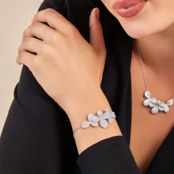 Histoire d'Or Bracelet Radiant Bloom Argent Blanc Oxyde Best