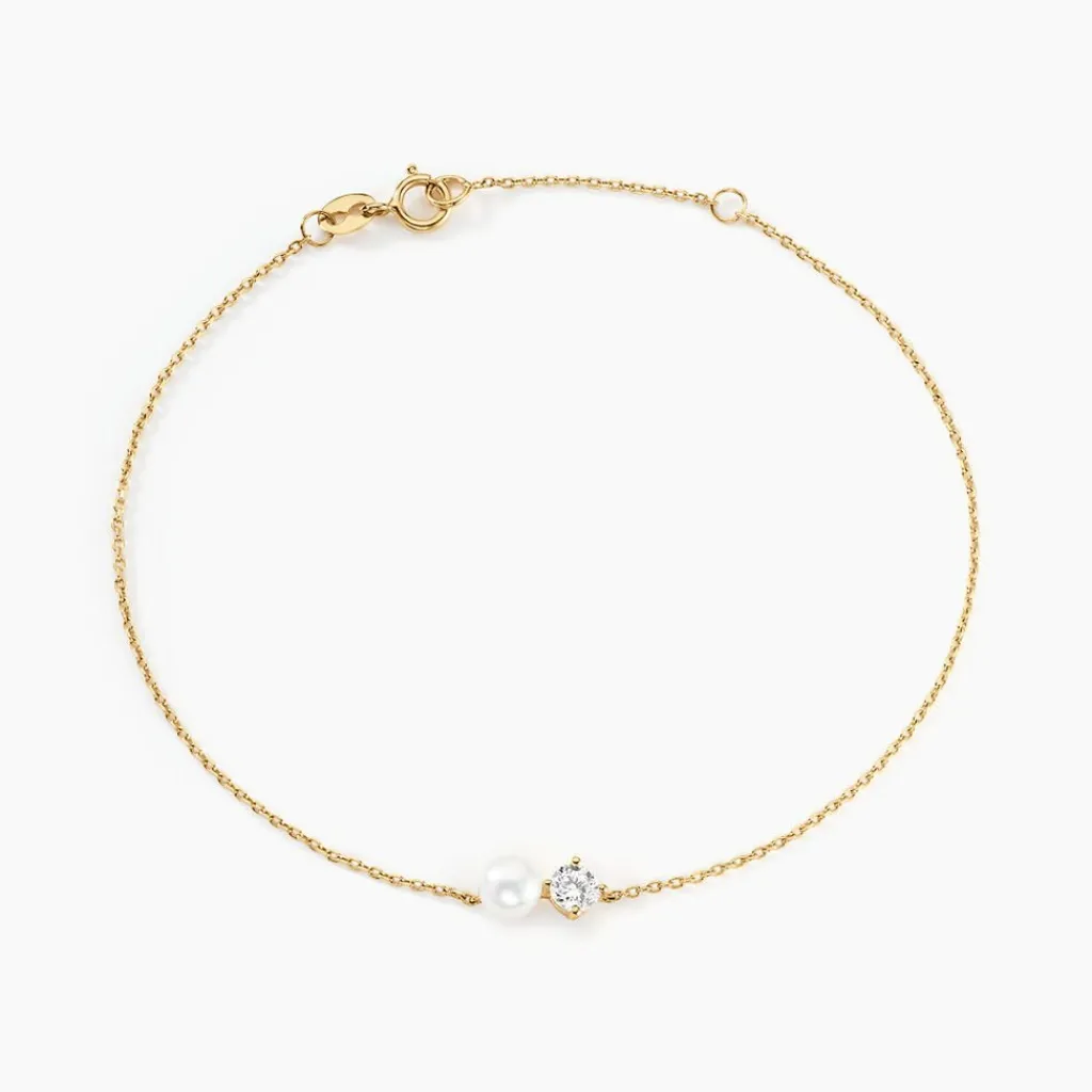 Histoire d'Or Bracelet Riita Or Jaune Perle De Culture Oxyde De Zirconium Clearance