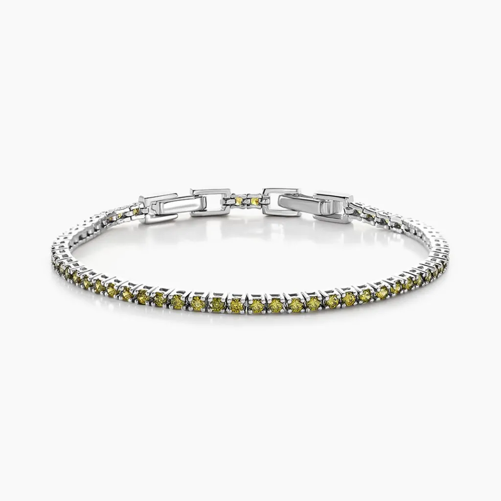 Histoire d'Or Bracelet Rio Tennis Argent Blanc Oxyde De Zirconium argent blanc oxyde vert Hot