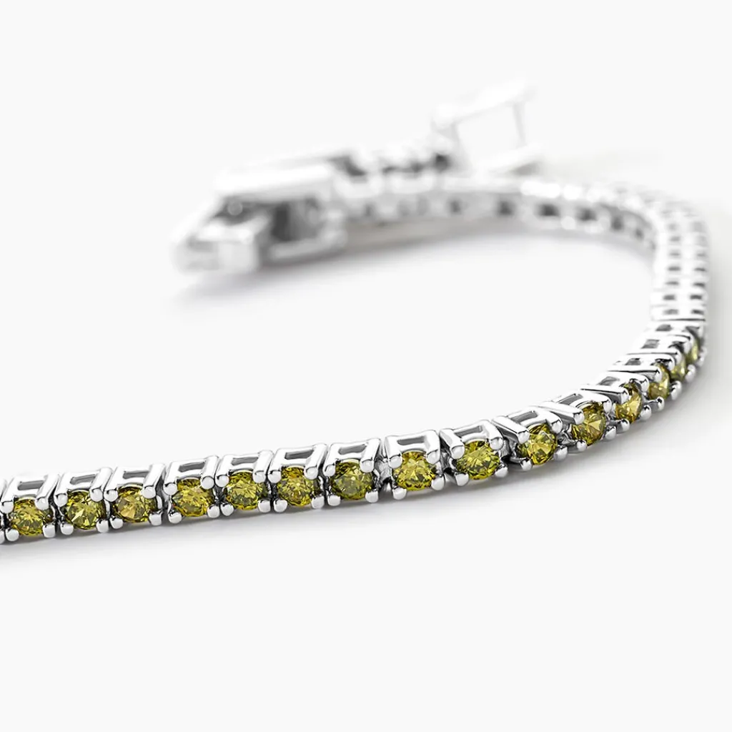 Histoire d'Or Bracelet Rio Tennis Argent Blanc Oxyde De Zirconium argent blanc oxyde vert Hot