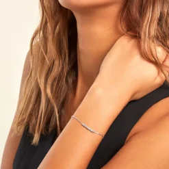 Histoire d'Or Bracelet Rio Tennis Argent Blanc Oxyde De Zirconium argent blanc oxyde bleu sky Discount