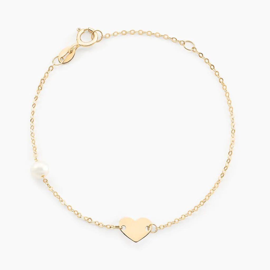 Histoire d'Or Bracelet Roselena Coeur Or Jaune Perle De Culture Hot