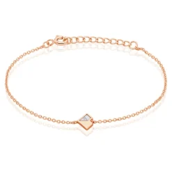 Histoire d'Or Bracelet Rossana Argent Rose Pierre De Synthese argent rose pierre blanc Discount