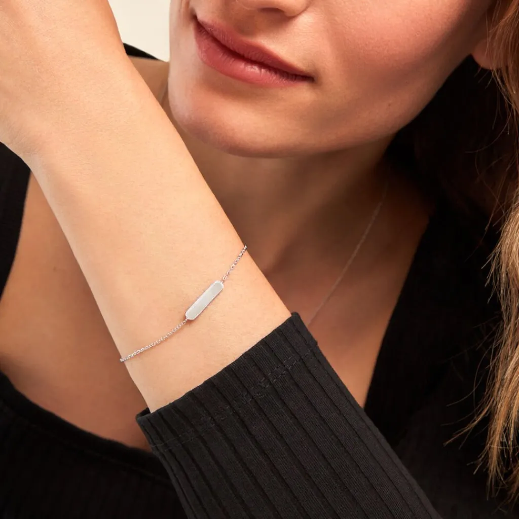 Histoire d'Or Bracelet Saddie Argent Blanc Discount