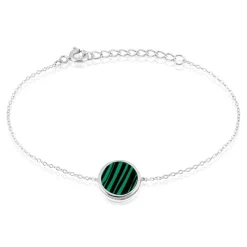 Histoire d'Or Bracelet Saül Argent Blanc Malachite Outlet
