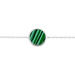 Histoire d'Or Bracelet Saül Argent Blanc Malachite Outlet