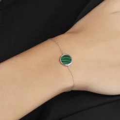 Histoire d'Or Bracelet Saül Argent Blanc Malachite Outlet