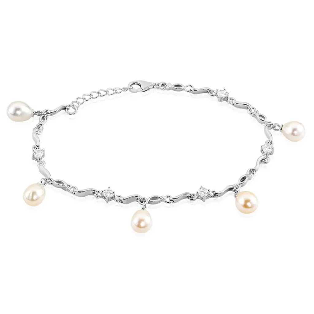 Histoire d'Or Bracelet Salomee Argent Blanc Perle De Culture Discount