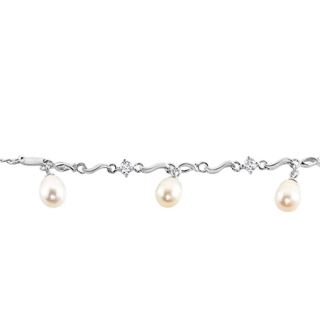 Histoire d'Or Bracelet Salomee Argent Blanc Perle De Culture Discount