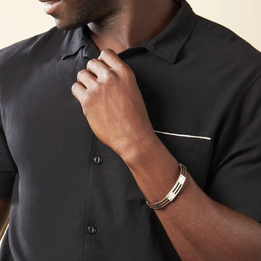 JOURDAN Bracelet Sawssan Or Acier Bicolore Discount