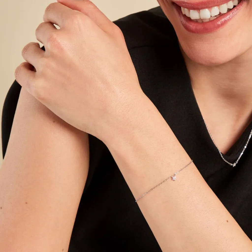 Histoire d'Or Bracelet Saya Argent Blanc Oxyde De Zirconium Hot