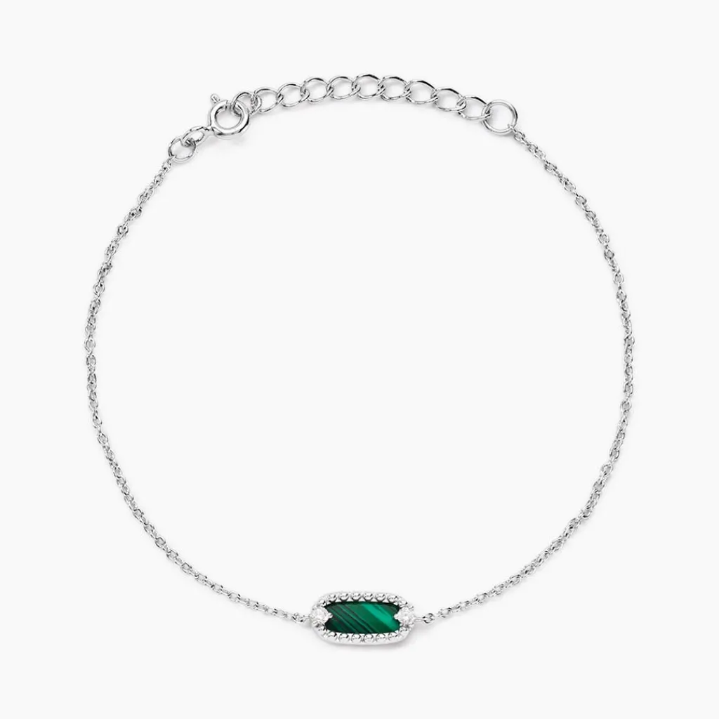 Histoire d'Or Bracelet Serafine Argent Blanc Malachite Oxyde De Zirconium argent blanc malachite vert Online