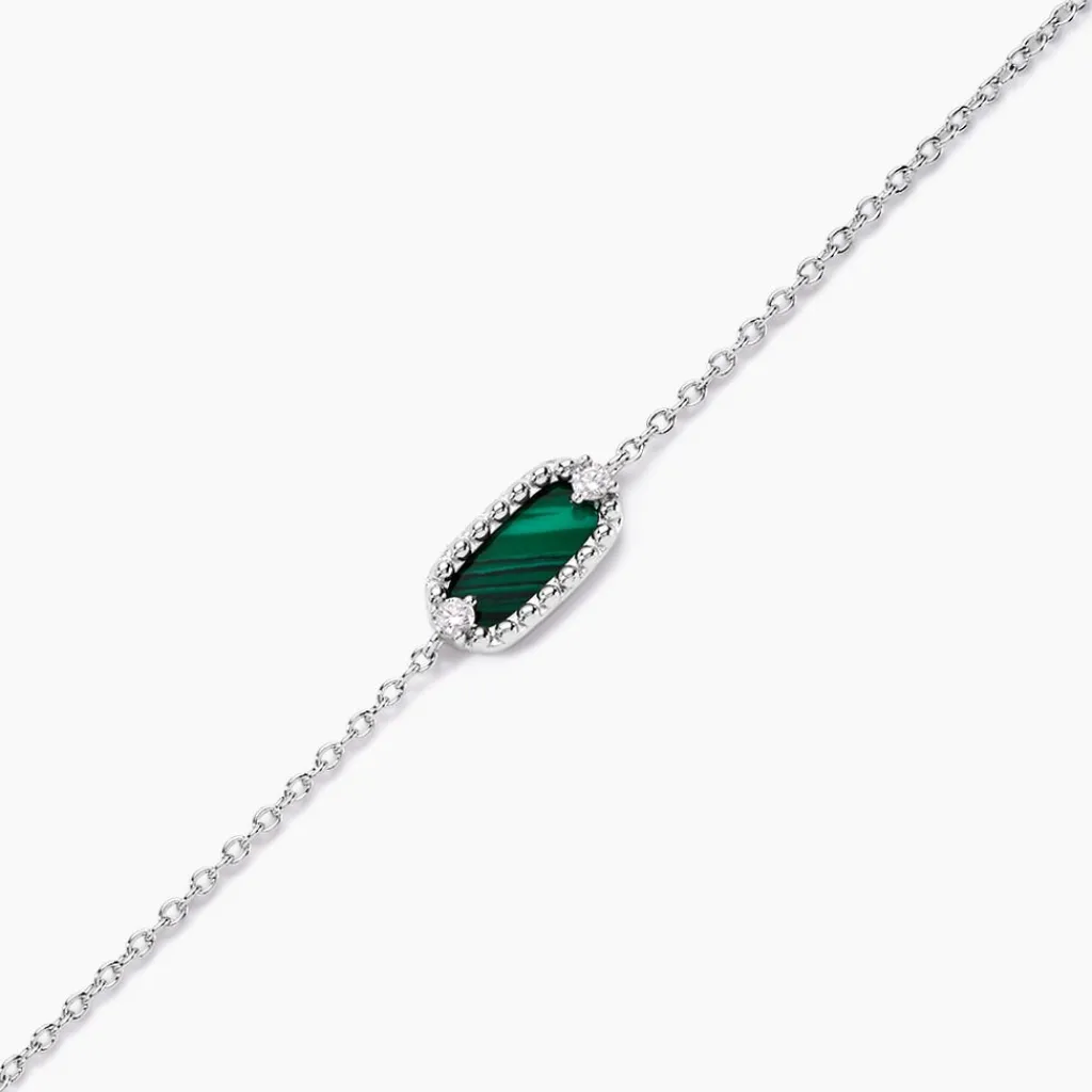 Histoire d'Or Bracelet Serafine Argent Blanc Malachite Oxyde De Zirconium argent blanc malachite vert Online