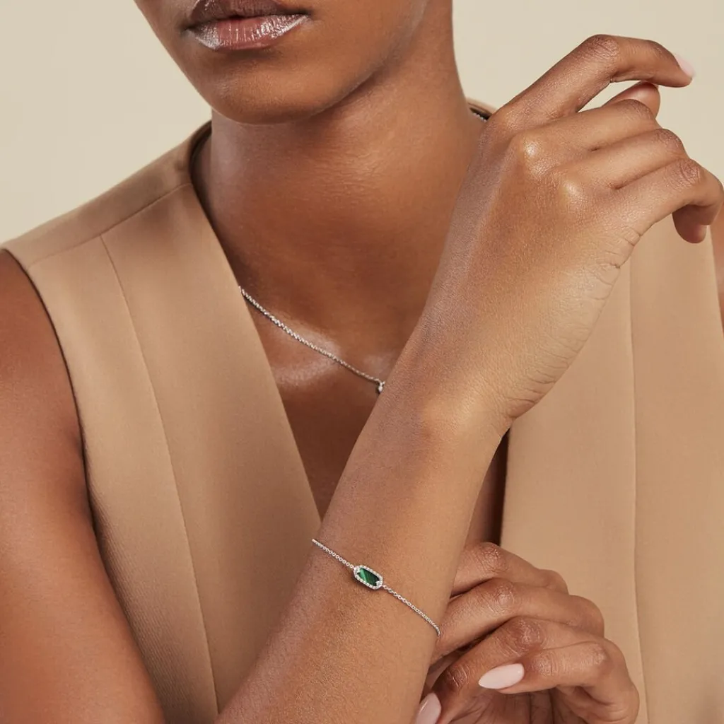 Histoire d'Or Bracelet Serafine Argent Blanc Malachite Oxyde De Zirconium argent blanc malachite vert Online