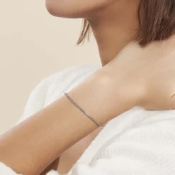 Histoire d'Or Bracelet Sherihane Maille Palmier Argent Blanc Best