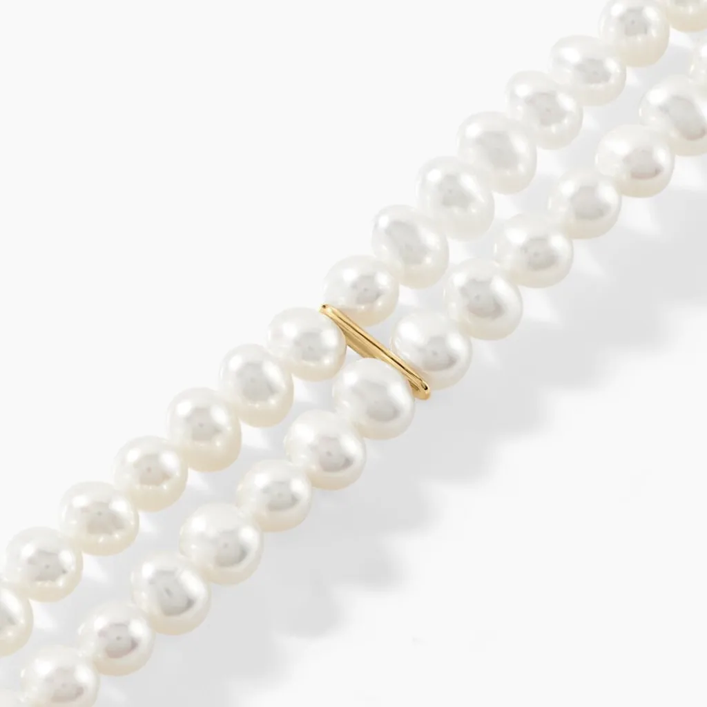 Histoire d'Or Bracelet Silene 2 Rangs Or Jaune Perle De Culture Online