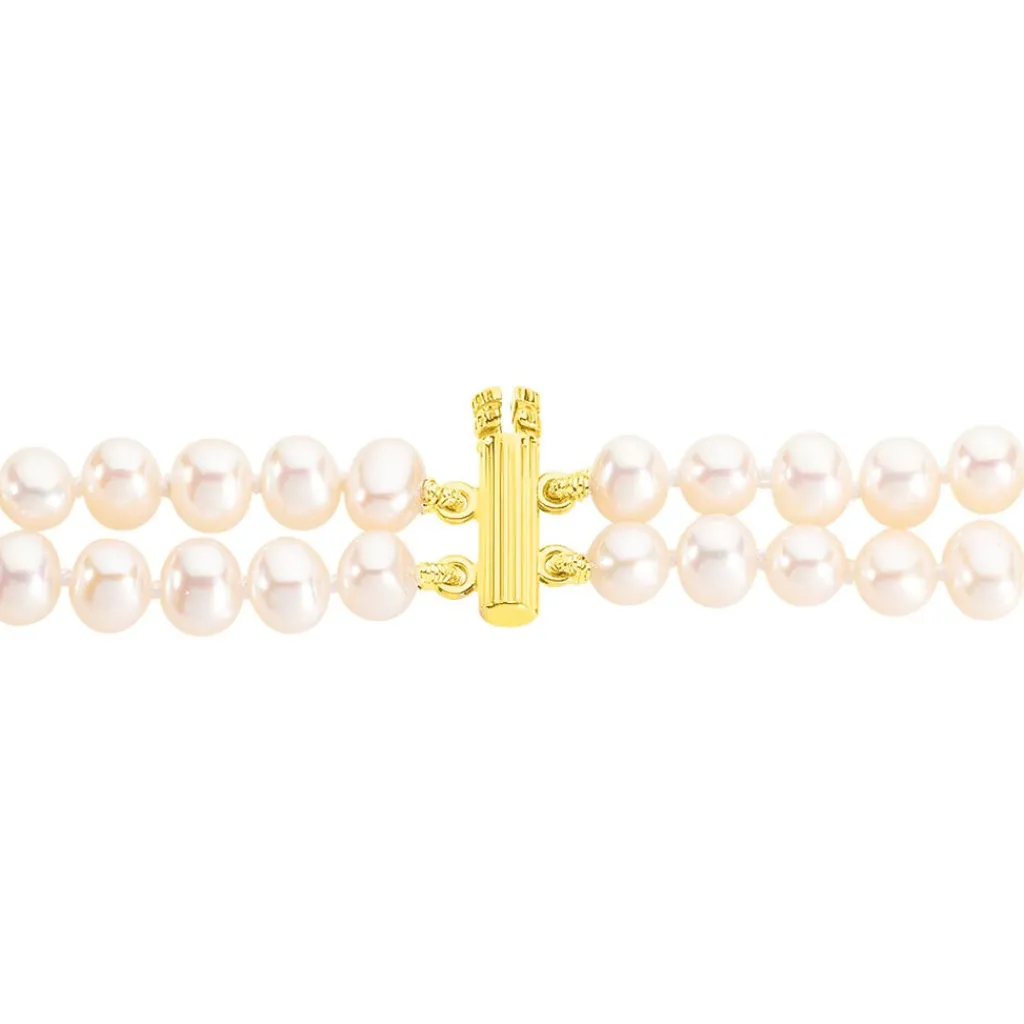 Histoire d'Or Bracelet Silene 2 Rangs Or Jaune Perle De Culture Online