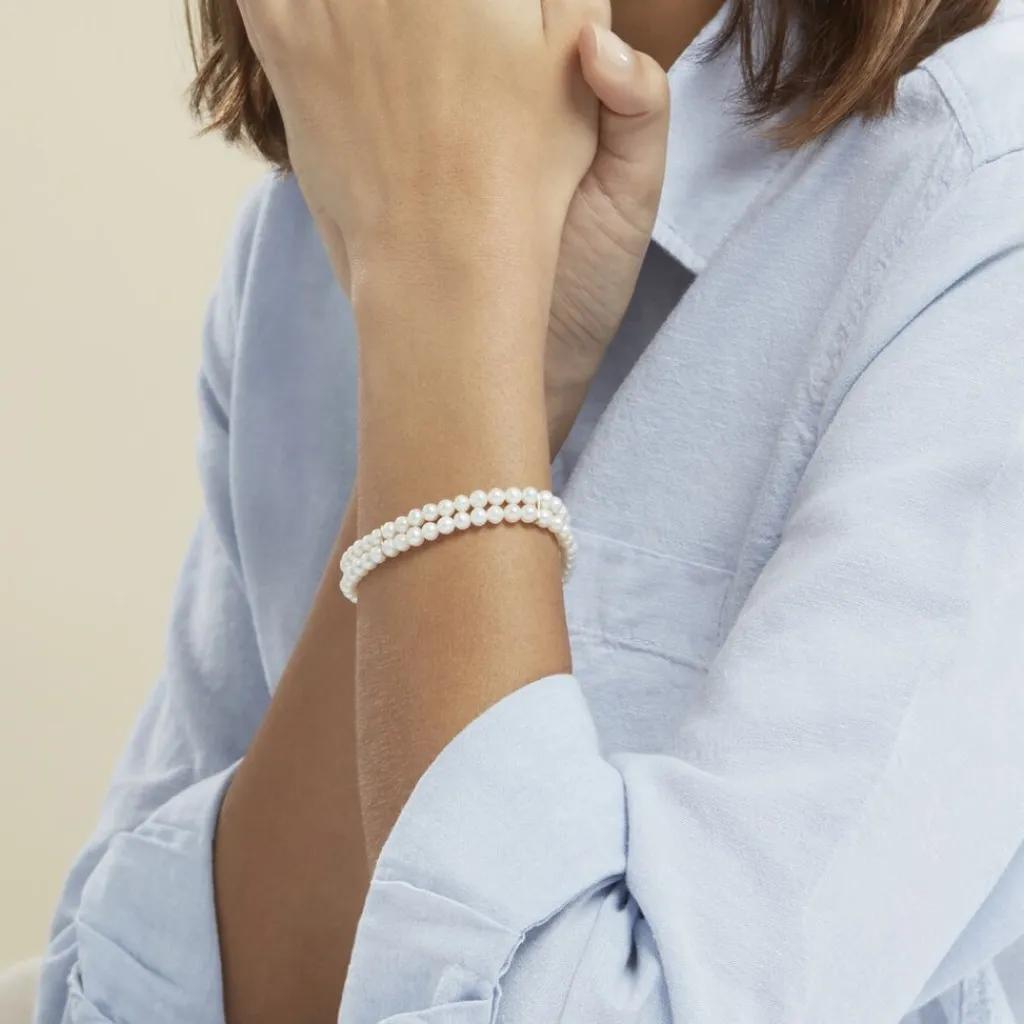 Histoire d'Or Bracelet Silene 2 Rangs Or Jaune Perle De Culture Online