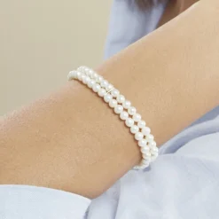 Histoire d'Or Bracelet Silene 2 Rangs Or Jaune Perle De Culture Online