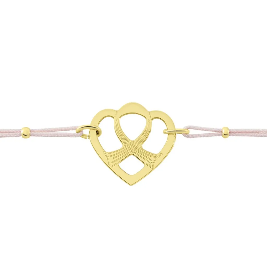 Histoire d'Or Bracelet Solidaire Lutte Contre Le Cancer Laiton Doré Online
