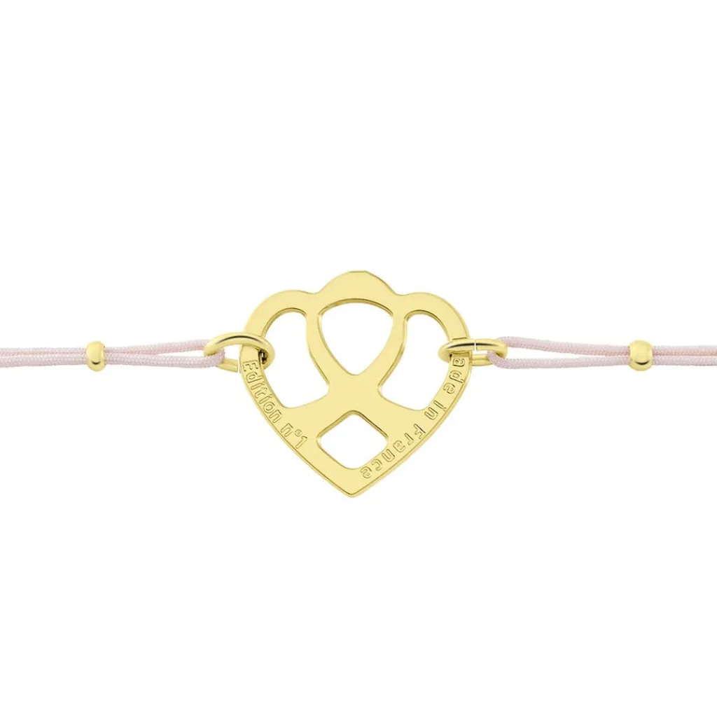 Histoire d'Or Bracelet Solidaire Lutte Contre Le Cancer Laiton Doré Online