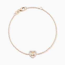 Histoire d'Or Bracelet Suzon Argent Rose Oxyde De Zirconium argent rose oxyde champagne Hot