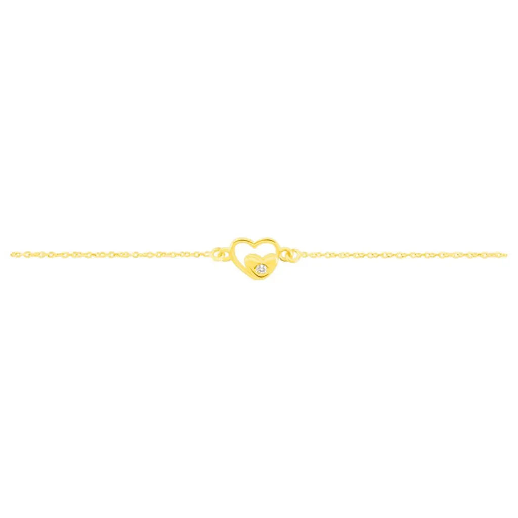 Histoire d'Or Bracelet Terentille Coeur Or Jaune Oxyde De Zirconium Discount