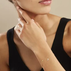 Histoire d'Or Bracelet Terrie Or Jaune Calcedoine Et Oxyde De Zirconium Hot