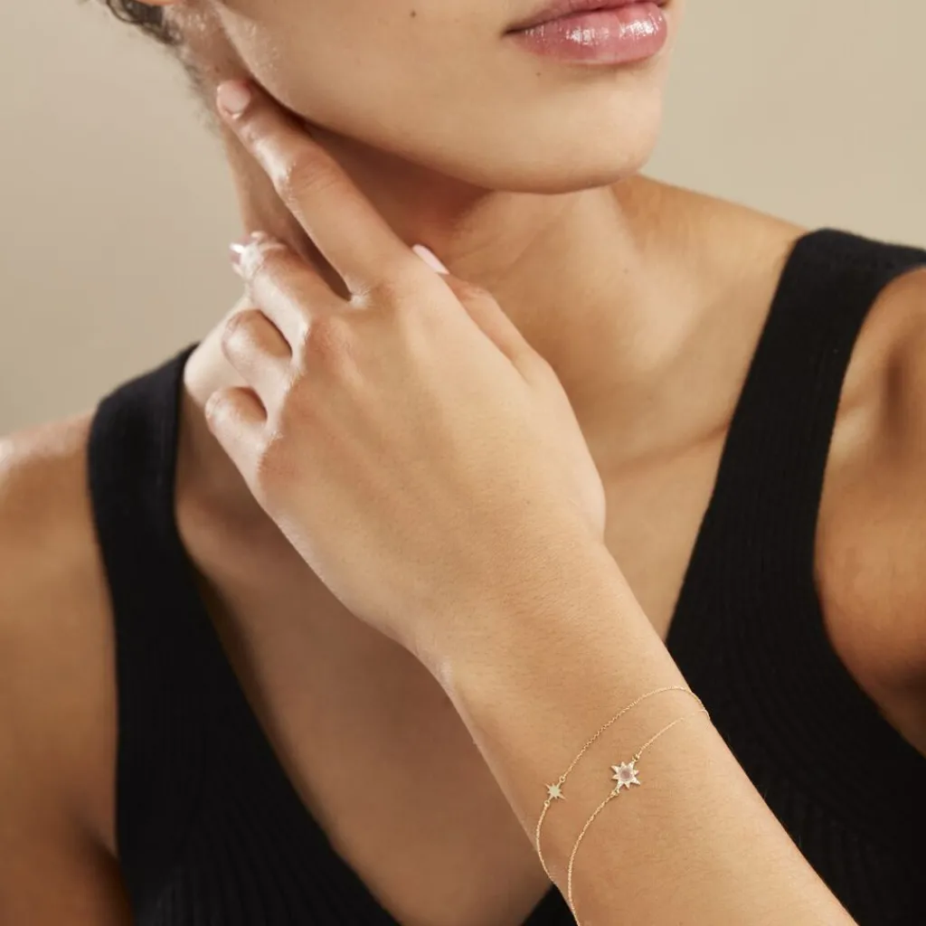 Histoire d'Or Bracelet Terrie Or Jaune Calcedoine Et Oxyde De Zirconium Hot