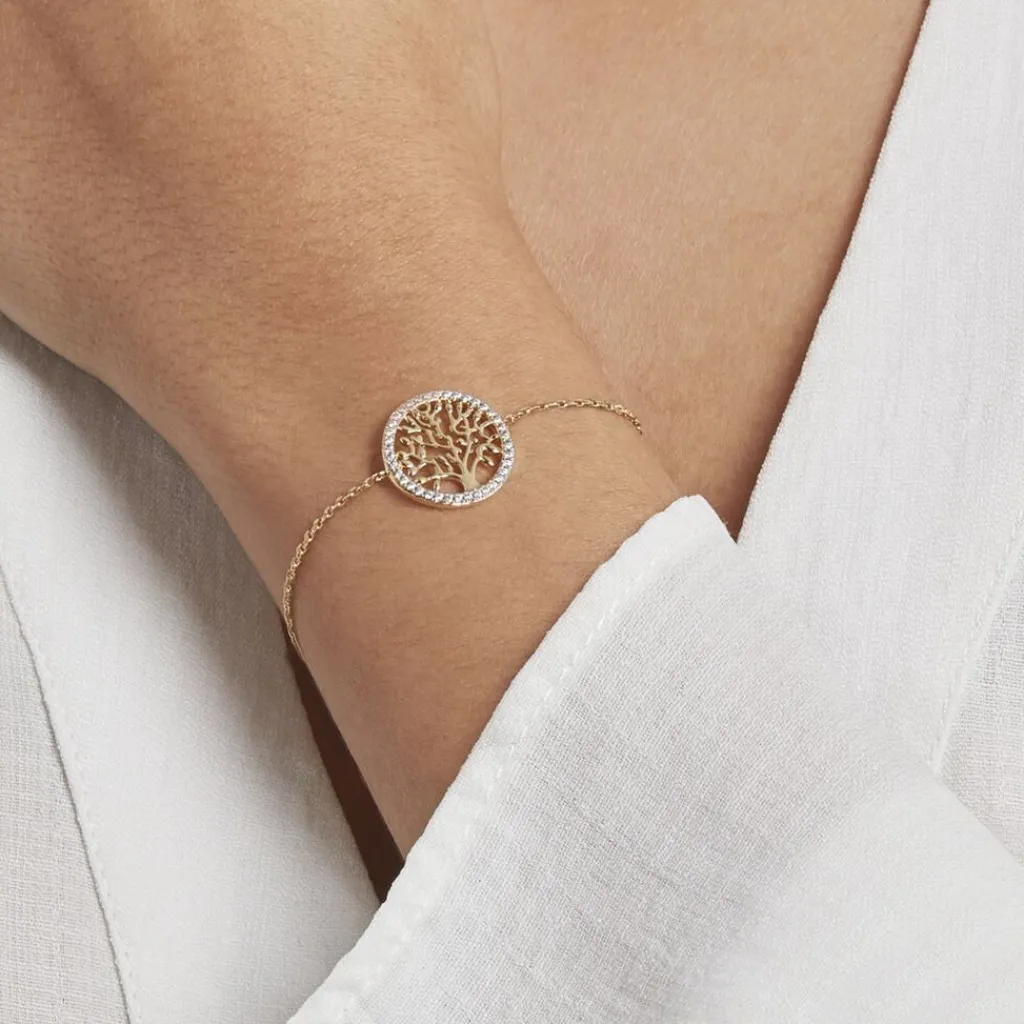 Histoire d'Or Bracelet Theolina Plaqué Or Jaune Oxyde De Zirconium Hot