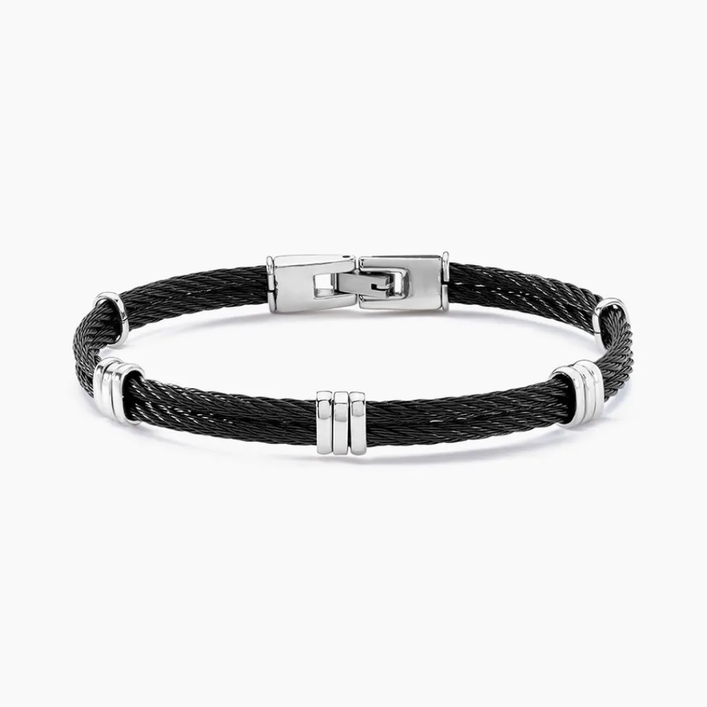 Histoire d'Or Bracelet Thomas Acier Blanc Outlet