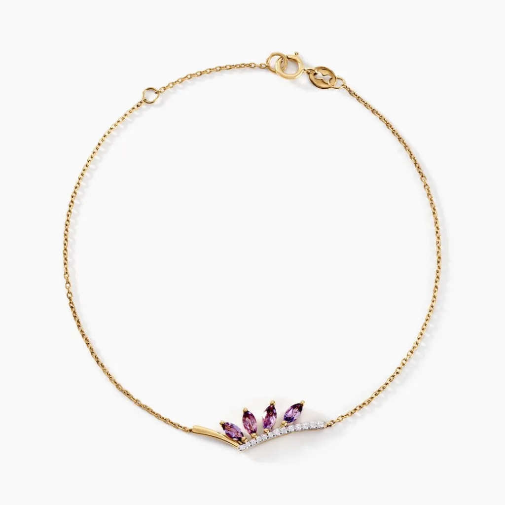 Histoire d'Or Bracelet Tiara Or Jaune Améthyste Oxyde De Zirconium or jaune améthyste violet Clearance