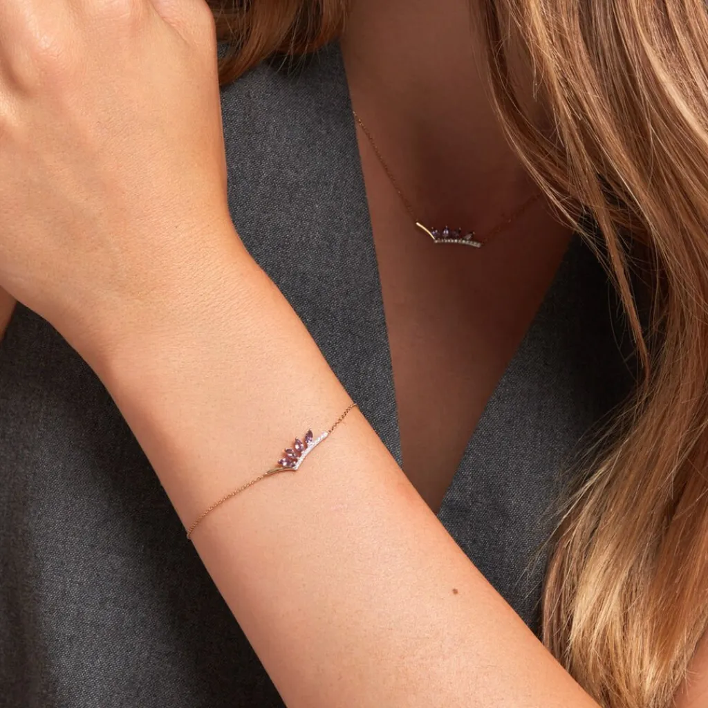 Histoire d'Or Bracelet Tiara Or Jaune Améthyste Oxyde De Zirconium or jaune améthyste violet Clearance