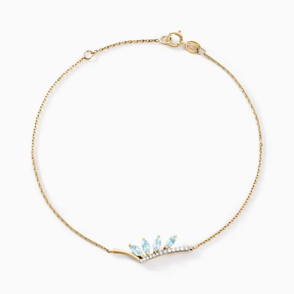 Histoire d'Or Bracelet Tiara Or Jaune Topaze Oxyde De Zirconium or jaune topaze bleu sky Outlet