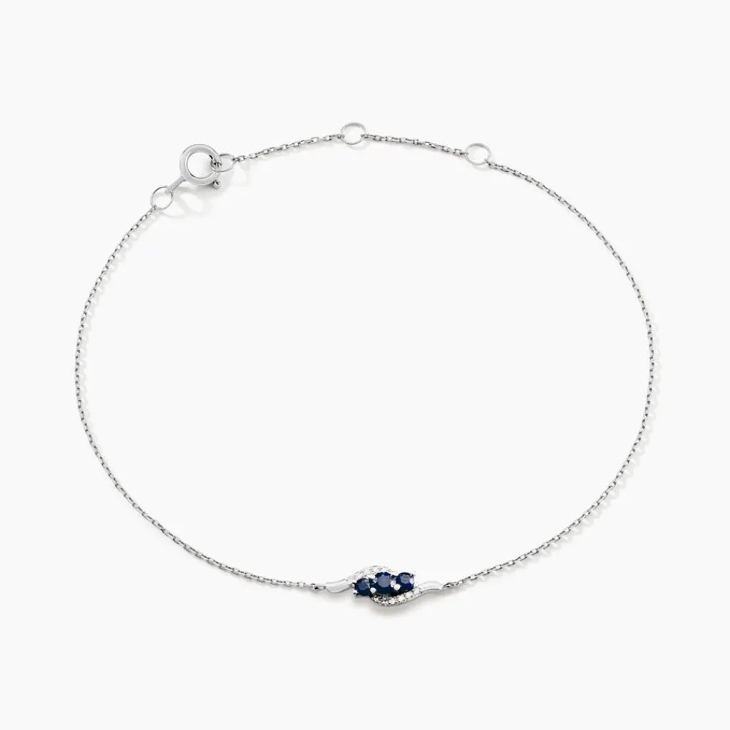 Histoire d'Or Bracelet Trinitie Diamant or blanc saphir Sale