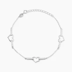 Histoire d'Or Bracelet Triple Argent Blanc Oxyde De Zirconium Hot