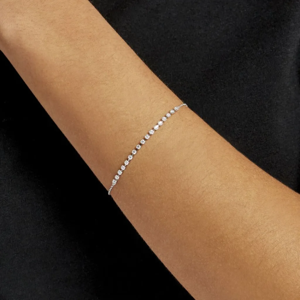 Histoire d'Or Bracelet Whitney Argent Blanc Oxyde De Zirconium New