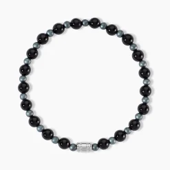 Histoire d'Or Bracelet Younes Acier Argenté Agate Hématite Online