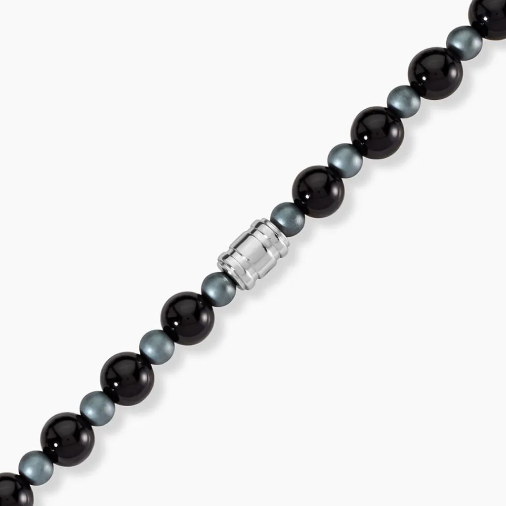 Histoire d'Or Bracelet Younes Acier Argenté Agate Hématite Online