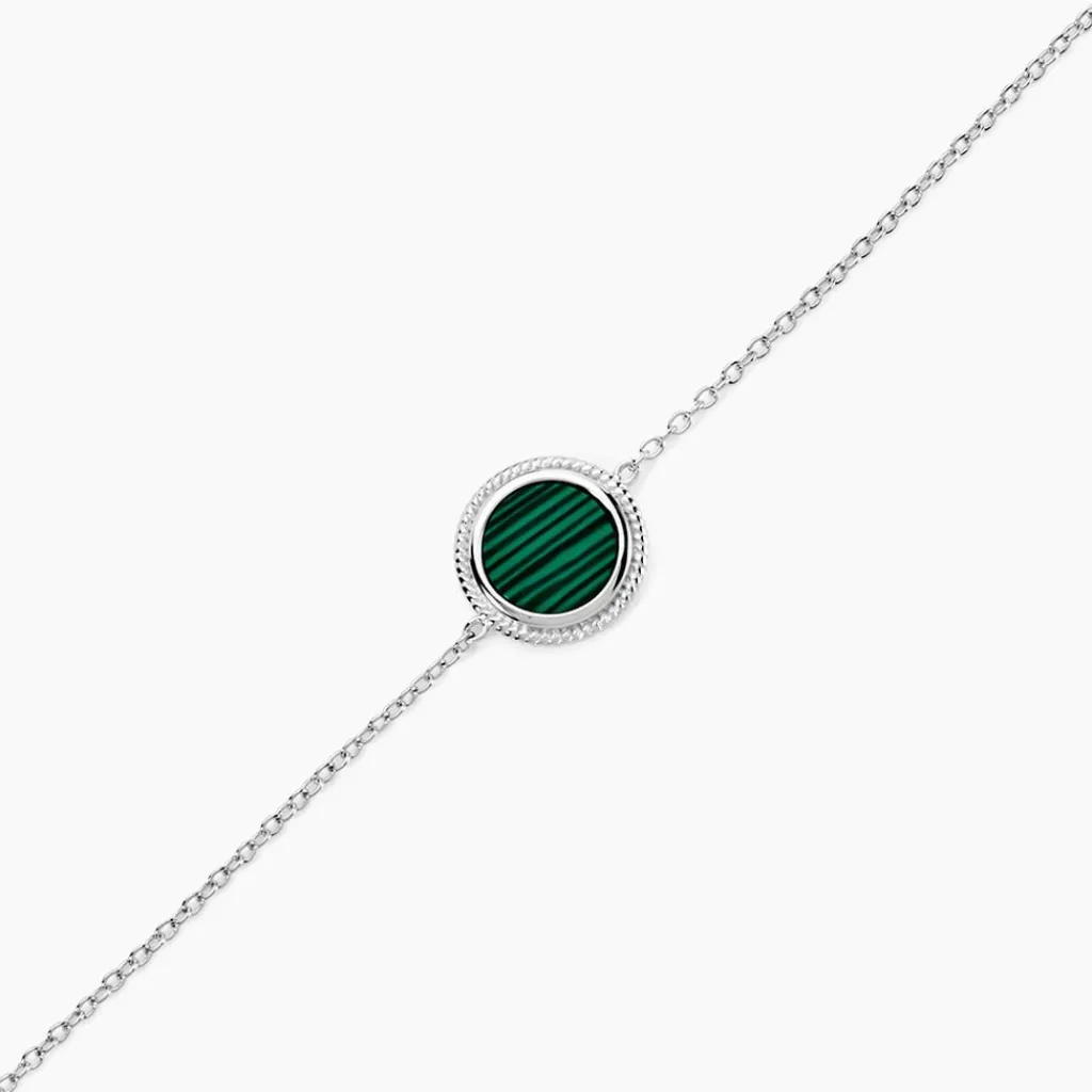 Histoire d'Or Bracelet Zea Argent Blanc Malachite argent blanc malachite vert Sale