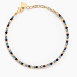 Histoire d'Or Bracelet Zoelia Plaqué Or Jaune Pierres De Synthèse plaqué or jaune pierre bleu Clearance