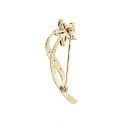 Histoire d'Or Broche Maxanceae Plaqué Or Jaune Oxyde De Zirconium Hot