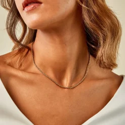 Histoire d'Or Chaine Ambra Acier Jaune New